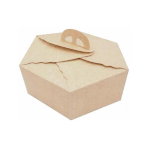 caja para pastel hexagonal kraft ( café )