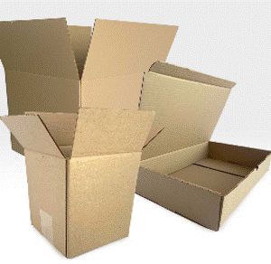 caja regular de cartón corrugado sencillo kraft paquete con 10 piezas.