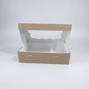 caja para waffles, donas o tartas en kraft. paquete de 50 piezas.