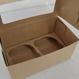 caja dos muffin ó cupcake kraft,paquete de 50 piezas.